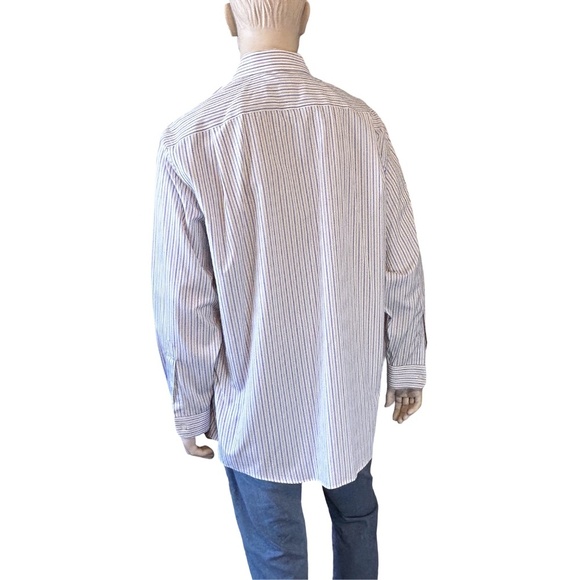 Josh A Bank Executive Collection Dress Shirt 100% Cotton Two Tone Stripe NWOT XL - Picture 7 of 13